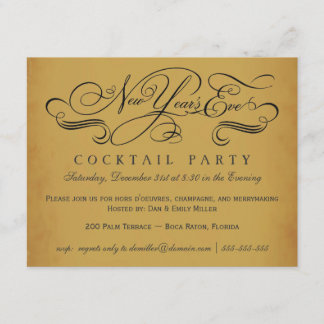 New Year's Eve Cocktail Party Vintage Invitations