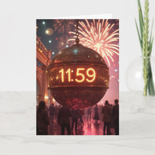 New Year's Eve Countdown Clock with Fireworks Card