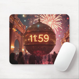 New Year's Eve Countdown Clock with Fireworks Mouse Pad