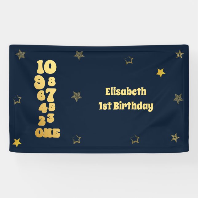 New Years Eve Countdown First Birthday  Banner (Horizontal)