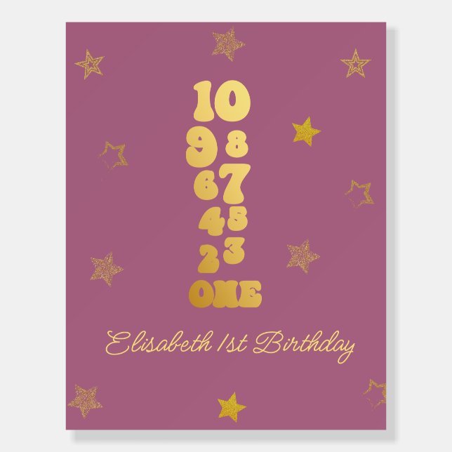 New Years Eve Countdown First Birthday Foam Board (Front)