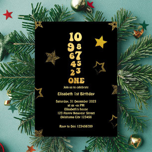 New Years Eve Countdown First Birthday Invitation