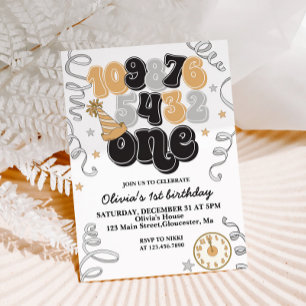 New Years Eve Countdown First Birthday Invitation