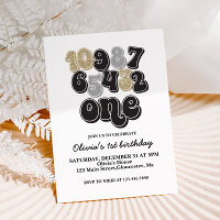 New Years Eve Countdown First Birthday Invitation