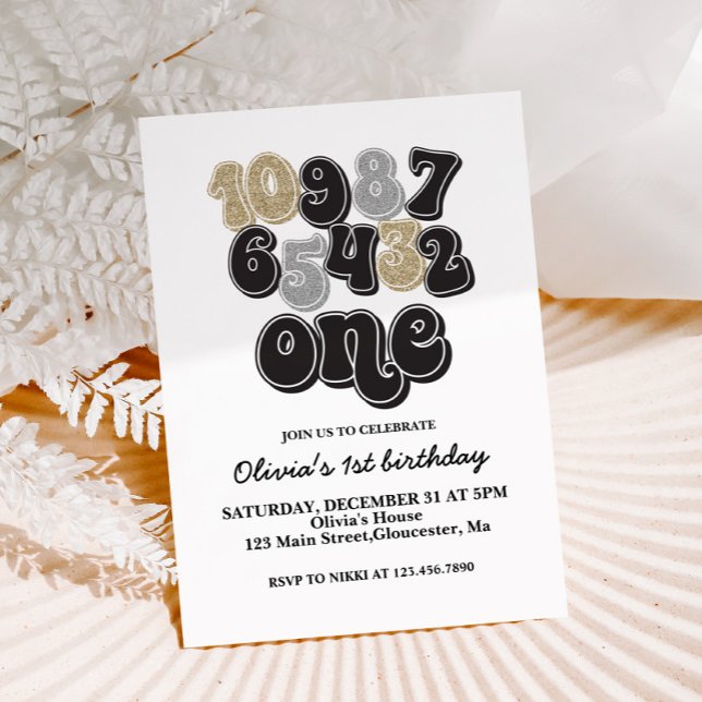 New Years Eve Countdown First Birthday Invitation (Creator Uploaded)