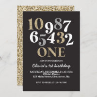 New Years Eve Countdown First Birthday Invitation