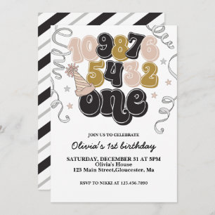 New Years Eve Countdown First Birthday Invitation