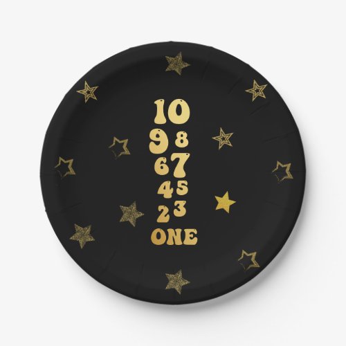 New Years Eve Countdown First Birthday Paper Plates