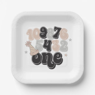 New Years Eve Countdown First Birthday Paper Plates