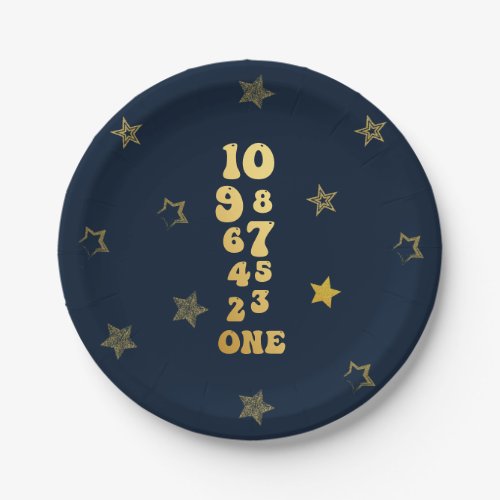 New Years Eve Countdown First Birthday Paper Plates