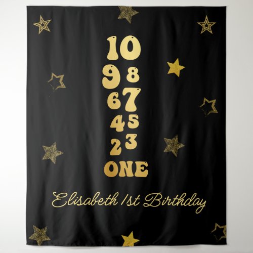 New Years Eve Countdown First Birthday Tapestry