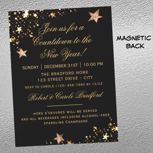 New Years Eve Countdown Party Magnet Card