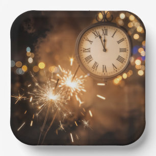 New Years Eve Countdown With Sparklers Paper Plates