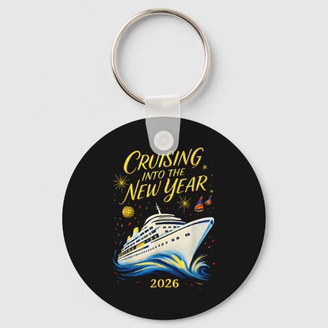 New Year's Eve Cruise 2026 Cruising Into The New Y Keychain (Front)
