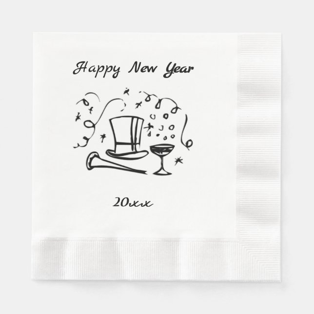 New Years Eve Dated Napkins (Front)