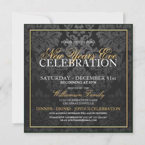 New Years Eve Dinner Party Invitation