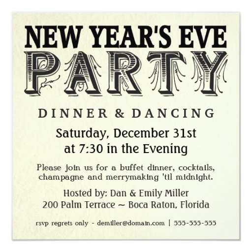 New Years Dinner Invitations 6