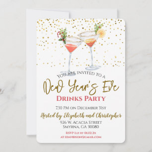 New Years Eve Drinks Party Invitation