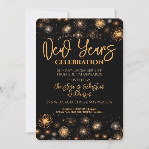 New Years Eve Firework Party Invitation