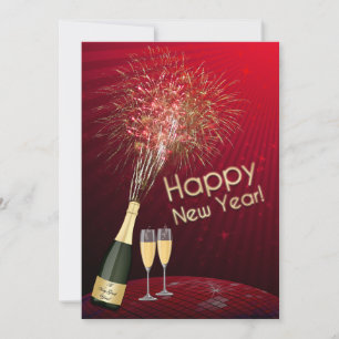 New Year's Eve Fireworks Let's Party Invitation 3