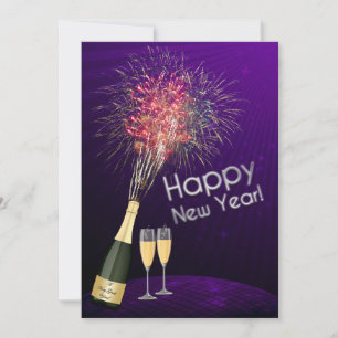 New Year's Eve Fireworks Let's Party Invitation 5