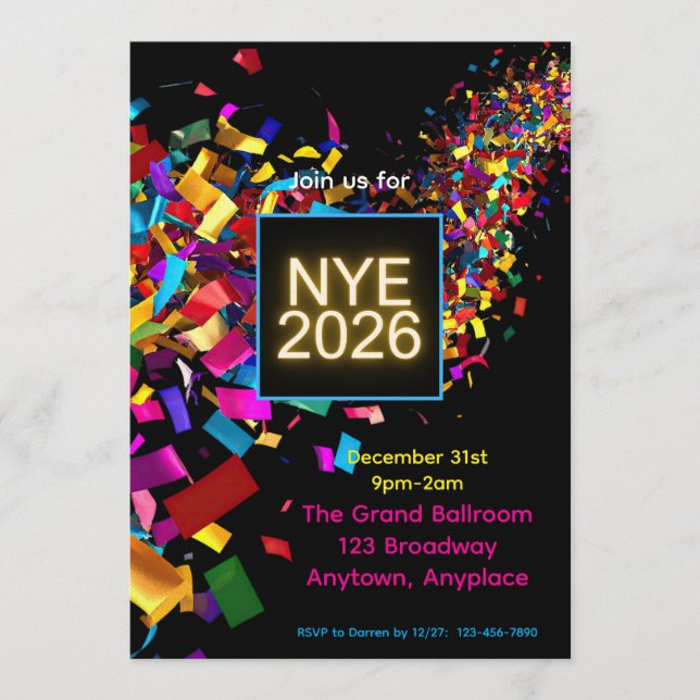 New Years Eve Fun Party Invitation (Front)