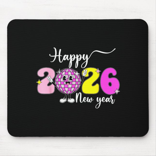 New Year's Eve Hello 2026 Happy New Year 2026 Disc Mouse Pad (Front)
