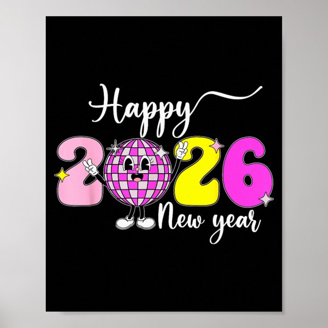 New Year's Eve Hello 2026 Happy New Year 2026 Disc Poster (Front)