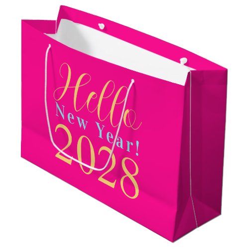 New Years Eve Hot Pink Party Favor Large Gift Bag