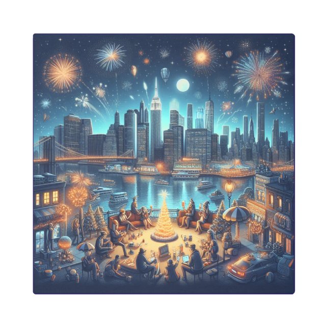 New Year's Eve in New York City Metal Print (Front)