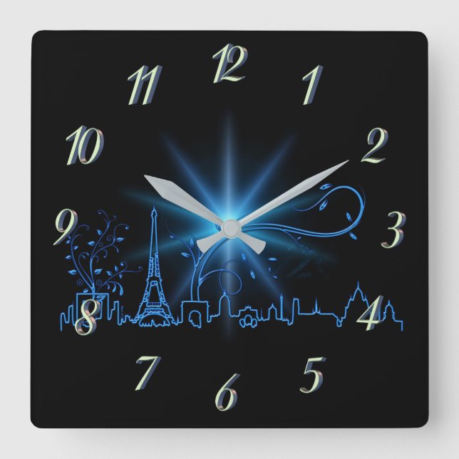 New Year's eve in Paris Square Wall Clock (Front)