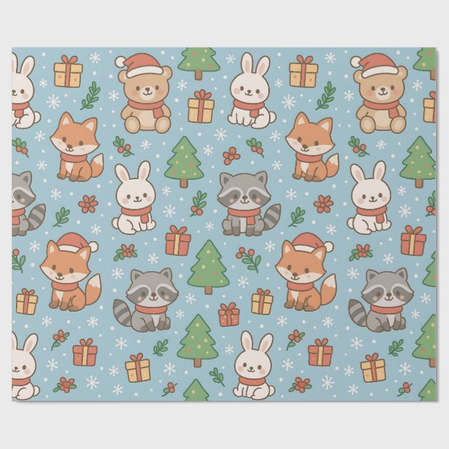 New Year's Eve in the forest Wrapping Paper (Flat)