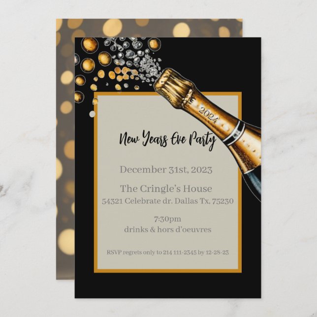 New Years Eve Invitation (Front/Back)