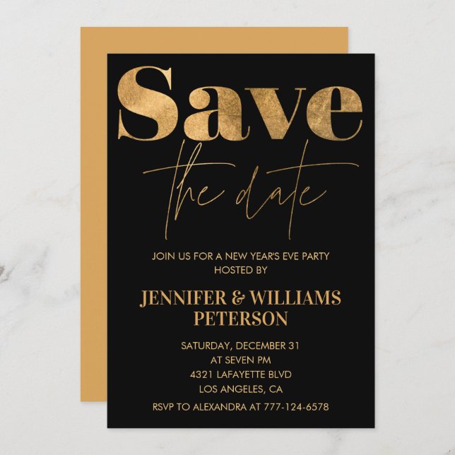 New year's eve invitation Save the date (Front/Back)