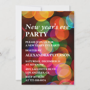 New year's eve invite Colorful Confetti Sparkle