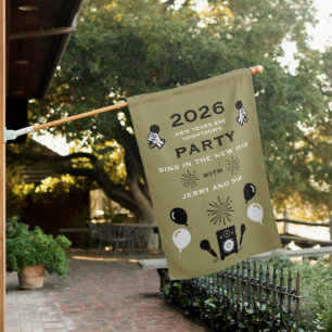 New Years Eve Karaoke Countdown House Flag