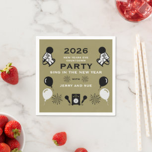 New Years Eve Karaoke Countdown Napkins