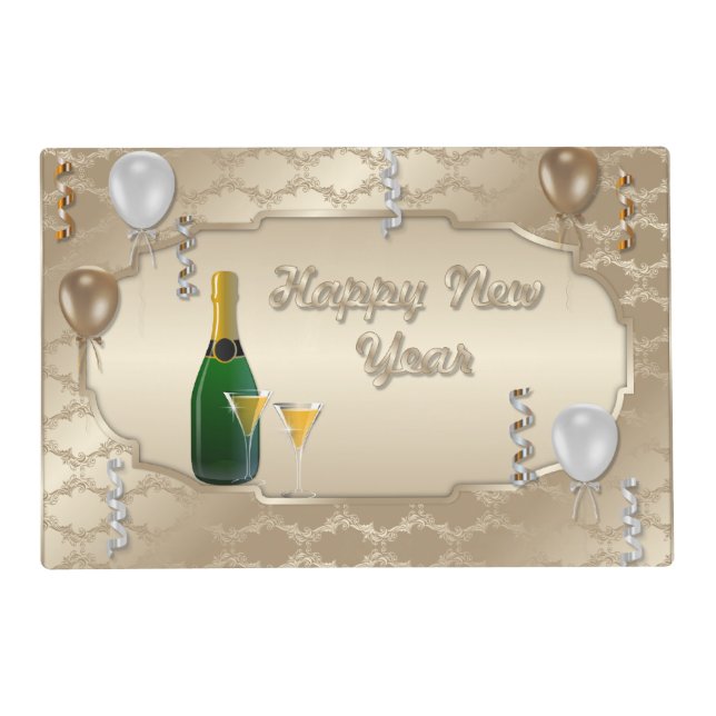 New Year's Eve laminated paper place mat (Front)