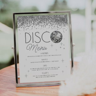 New Year's Eve Last Disco Of The Year Menu Sign