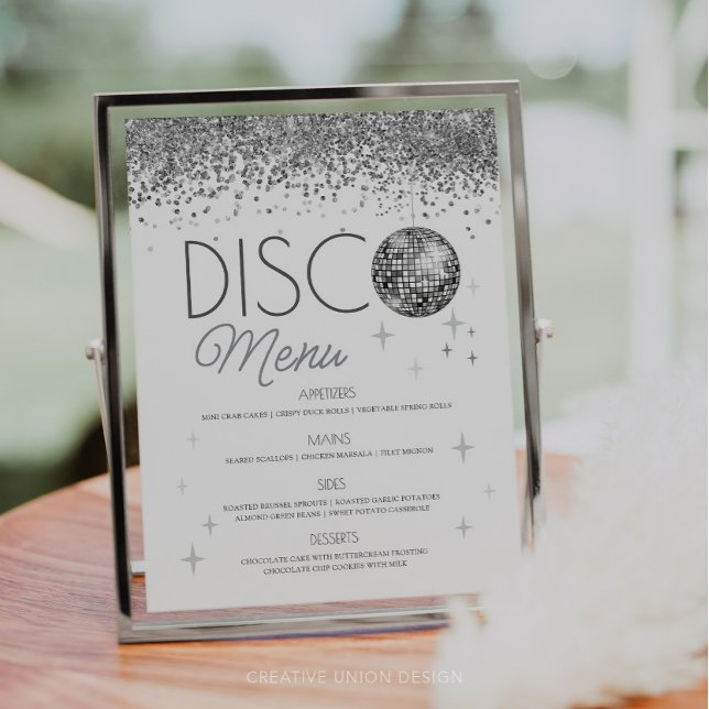 New Year's Eve Last Disco Of The Year Menu Sign (Last Disco of the Year)