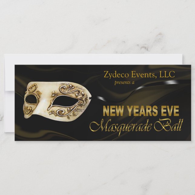 New Years Eve Masquerade Ball Party Invitation (Front)