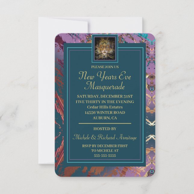 New Years Eve Masquerade Invitation (Front)