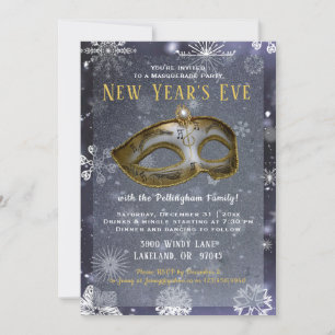 New Year's Eve Masquerade Party Invite