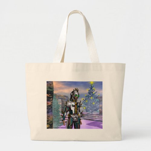 New Years Eve of a Cyborg Dropped from the Future Large Tote Bag