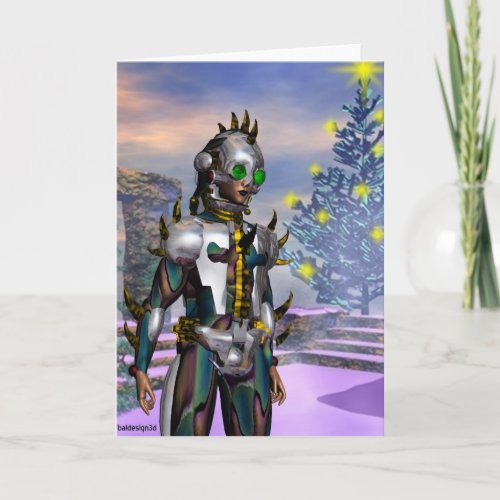 NEW YEARS EVE OF A CYBORG DROPPED HOLIDAY CARD