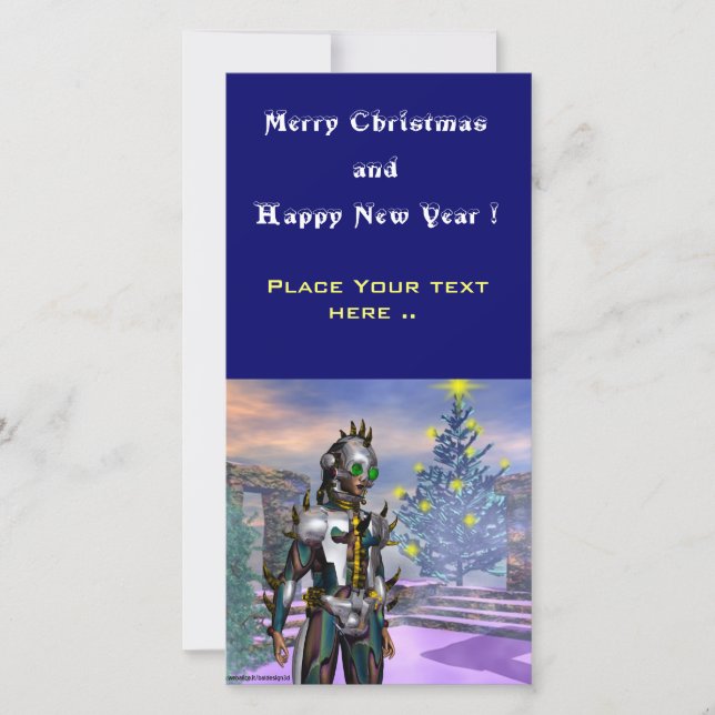 NEW YEAR'S EVE OF A CYBORG HOLIDAY CARD (Front)