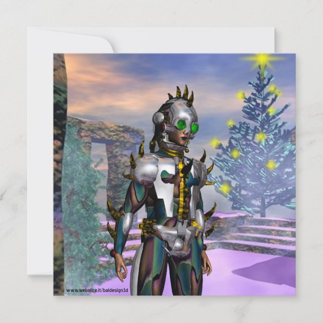 NEW YEAR'S EVE OF A CYBORG HOLIDAY CARD (Front)