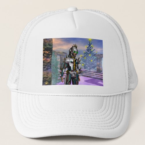 NEW YEARS EVE OF A CYBORG TRUCKER HAT