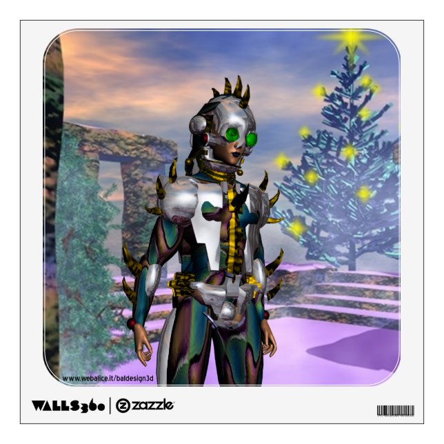 NEW YEAR'S EVE OF A CYBORG WALL STICKER (Front)