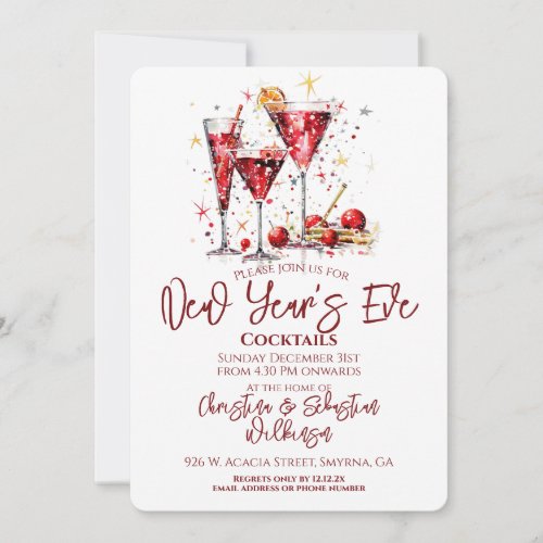 New Years Eve Open Cocktail Party Invitation